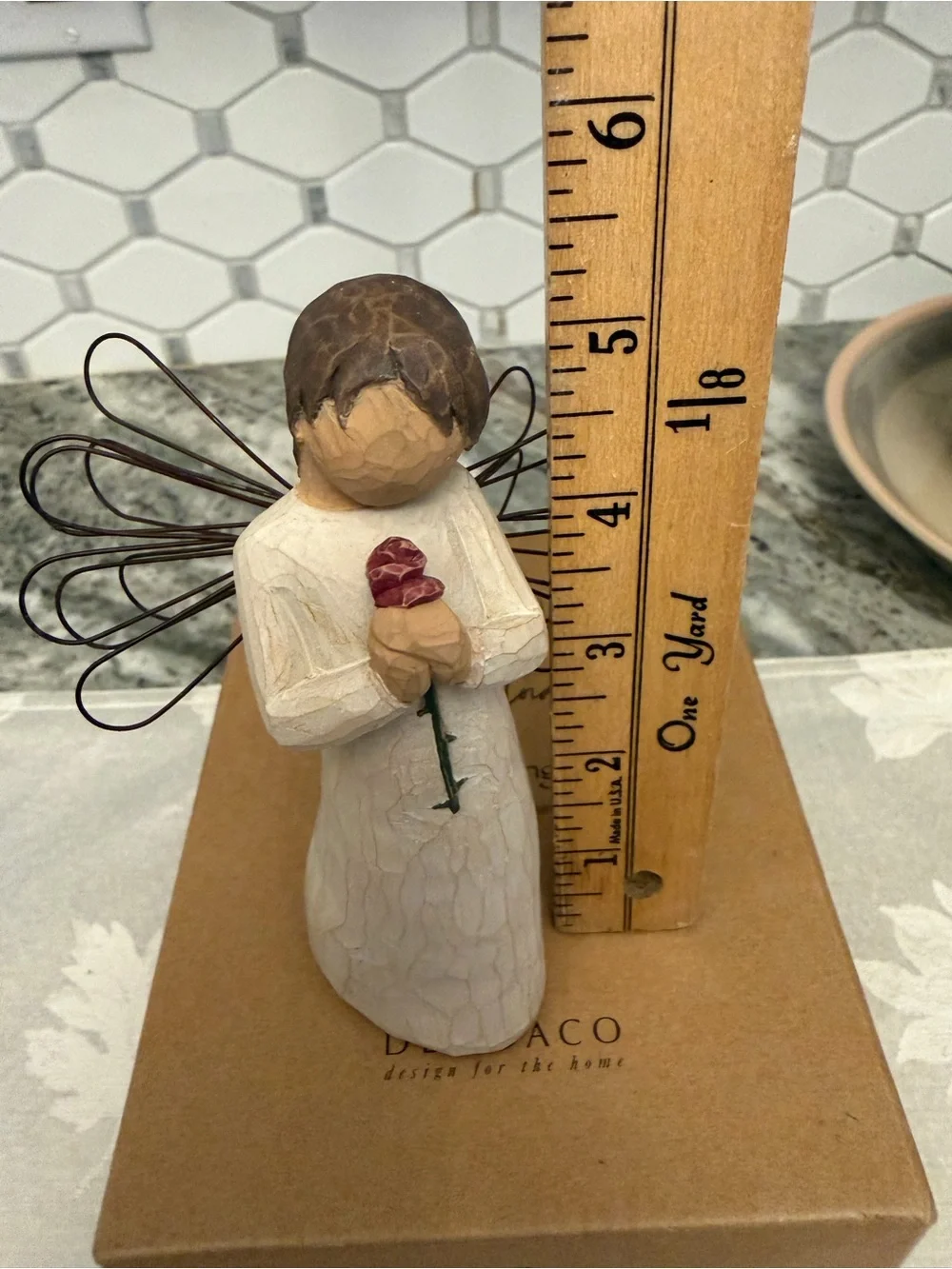 Willow Tree Angel Figurine with Rose - Beige & Brown NWT